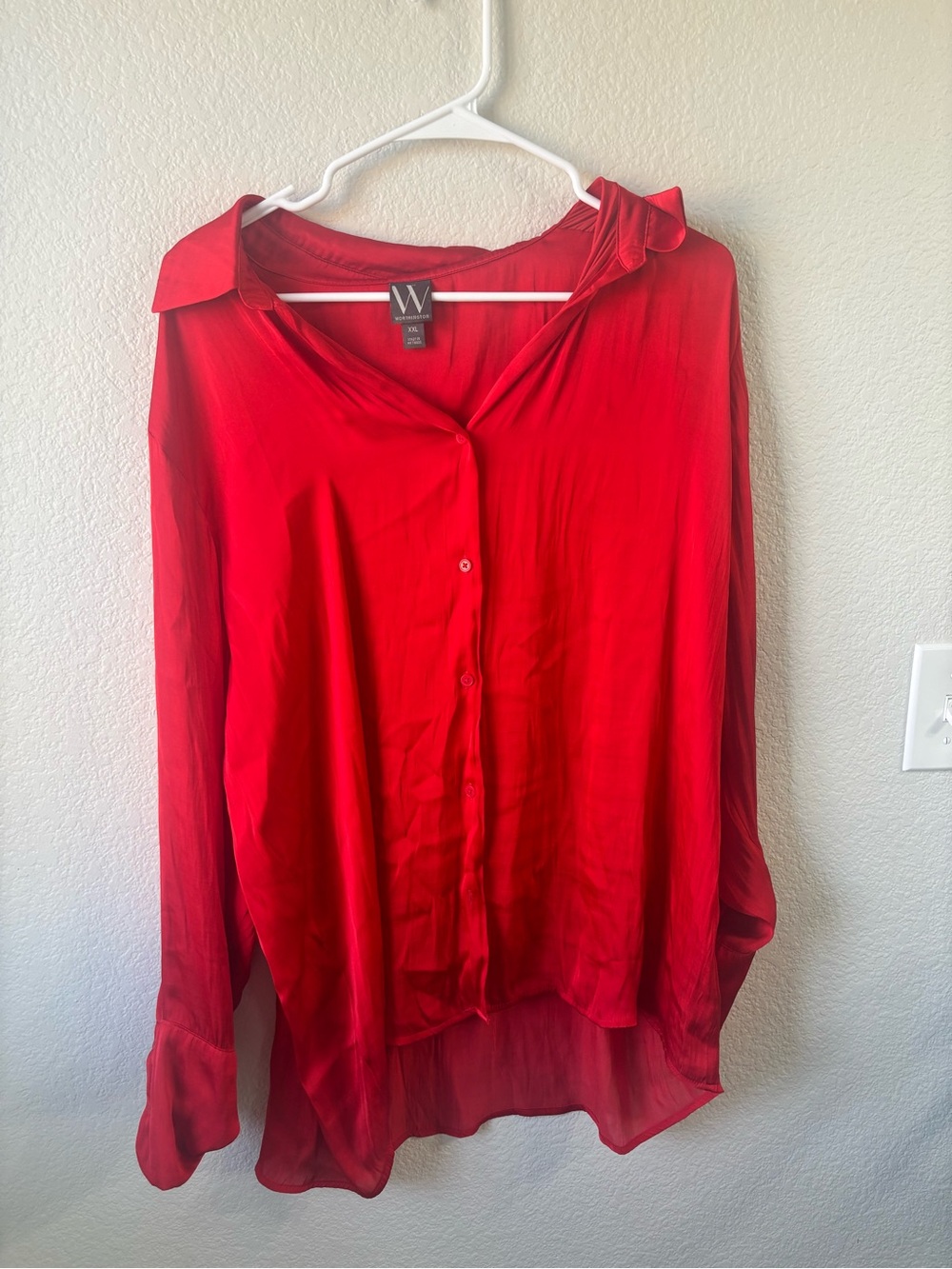 W by Worth Crimson Button-Front Blouse